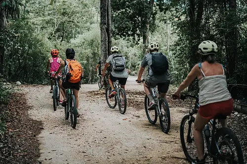 Cenote Trail Bike Tour - 3 Cenotes, Zip Lines, Canoe & Jungle Lunch